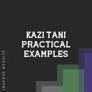 Kazi Tani Practical Examples | Indexof