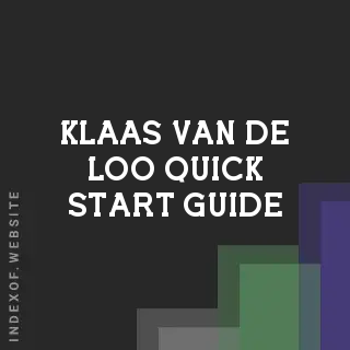 Klaas van de Loo Quick Start Guide | Indexof