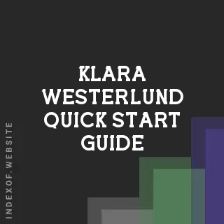 Klara Westerlund Quick Start Guide | Indexof