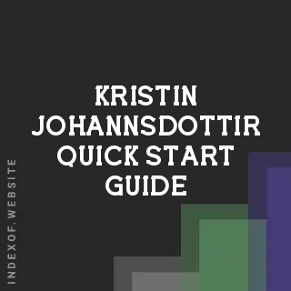 Kristin Johannsdottir Quick Start Guide | Indexof