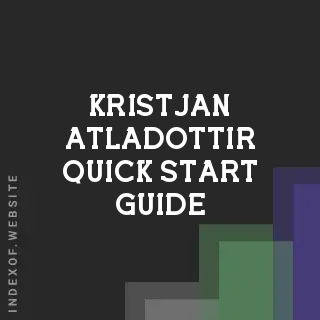 Kristjan Atladottir Quick Start Guide | Indexof