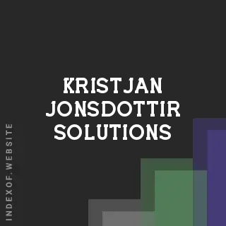 Kristjan Jonsdottir Solutions | Indexof
