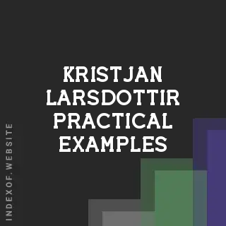 Kristjan Larsdottir Practical Examples | Indexof