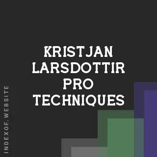 Kristjan Larsdottir Pro Techniques | Indexof