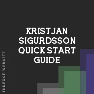 Kristjan Sigurdsson Quick Start Guide | Indexof