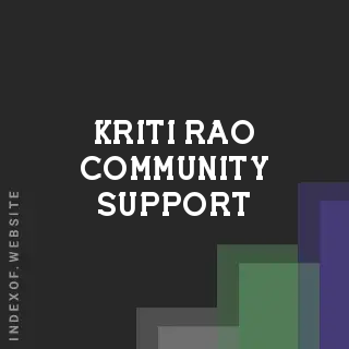 Kriti Rao Community Support | Indexof