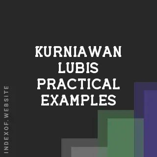 Kurniawan Lubis Practical Examples | Indexof