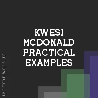 Kwesi McDonald Practical Examples | Indexof