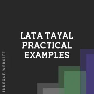 Lata Tayal Practical Examples | Indexof