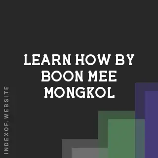 Learn How by Boon-mee Mongkol | Indexof