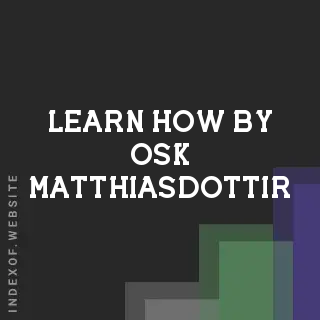 Learn How by Osk Matthiasdottir | Indexof