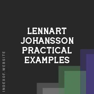Lennart Johansson Practical Examples | Indexof