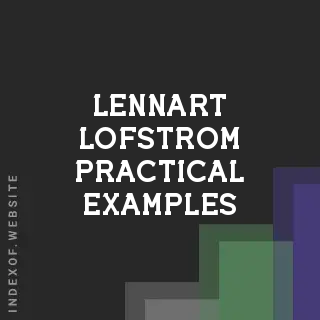 Lennart Lofstrom Practical Examples | Indexof