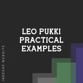 Leo Pukki Practical Examples | Indexof