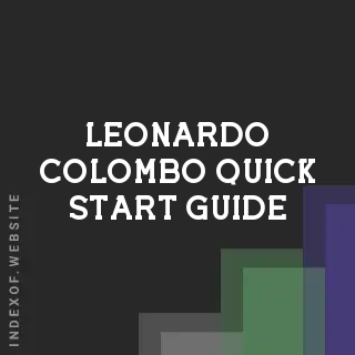 Leonardo Colombo Quick Start Guide | Indexof