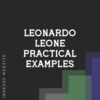 Leonardo Leone Practical Examples | Indexof