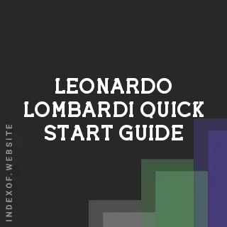 Leonardo Lombardi Quick Start Guide | Indexof