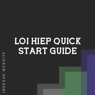 Loi Hiep Quick Start Guide | Indexof