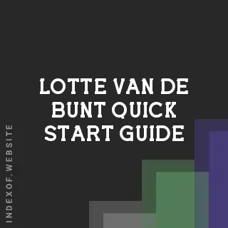 Lotte van de Bunt Quick Start Guide | Indexof