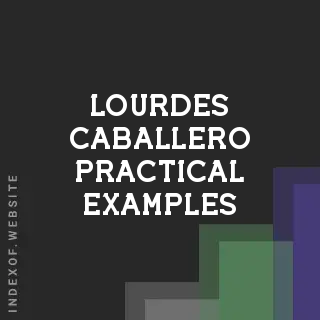Lourdes Caballero Practical Examples | Indexof