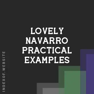 Lovely Navarro Practical Examples | Indexof