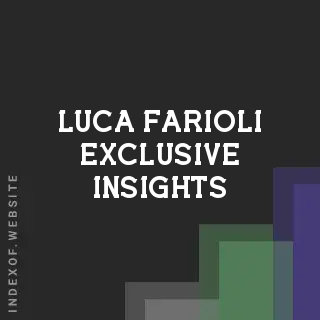 Luca Farioli Exclusive Insights | Indexof