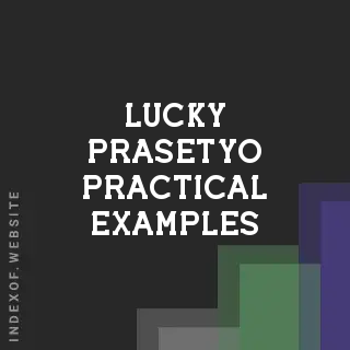 Lucky Prasetyo Practical Examples | Indexof