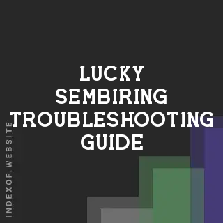Lucky Sembiring Troubleshooting Guide | Indexof