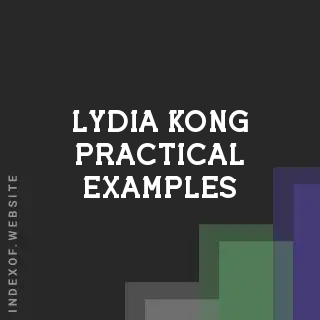 Lydia Kong Practical Examples | Indexof