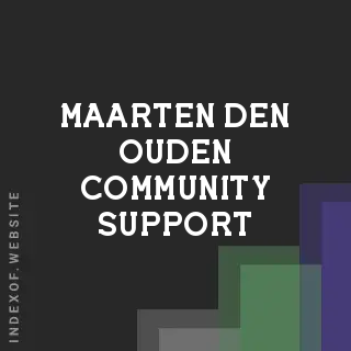 Maarten den Ouden Community Support | Indexof