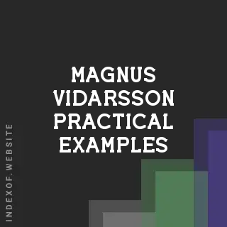 Magnus Vidarsson Practical Examples | Indexof