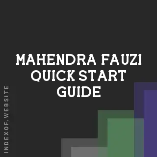 Mahendra Fauzi Quick Start Guide | Indexof