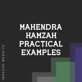 Mahendra Hamzah Practical Examples | Indexof