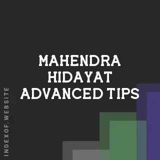 Mahendra Hidayat Advanced Tips | Indexof