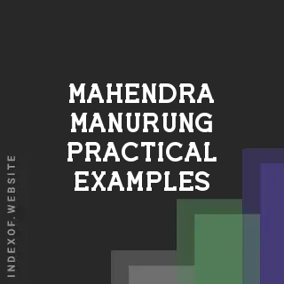 Mahendra Manurung Practical Examples | Indexof