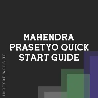 Mahendra Prasetyo Quick Start Guide | Indexof