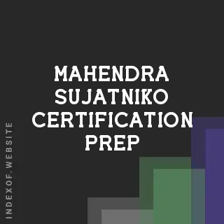 Mahendra Sujatniko Certification Prep | Indexof