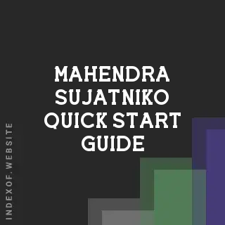 Mahendra Sujatniko Quick Start Guide | Indexof