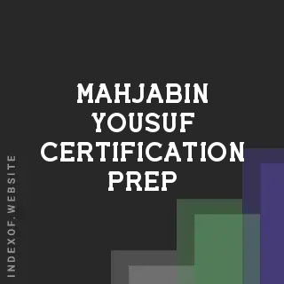 Mahjabin Yousuf Certification Prep | Indexof