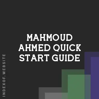 Mahmoud Ahmed Quick Start Guide | Indexof