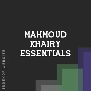 Mahmoud Khairy Essentials | Indexof