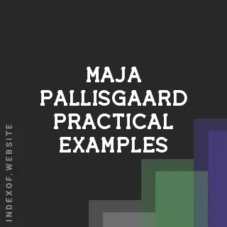 Maja Pallisgaard Practical Examples | Indexof