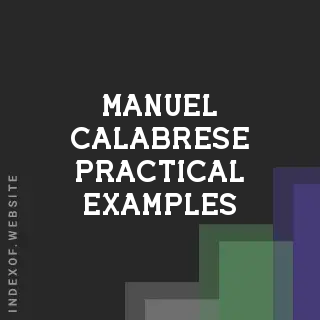 Manuel Calabrese Practical Examples | Indexof