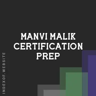 Manvi Malik Certification Prep | Indexof