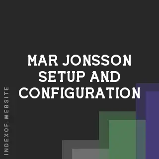 Mar Jonsson Setup and Configuration | Indexof