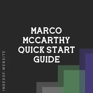 Marco McCarthy Quick Start Guide | Indexof