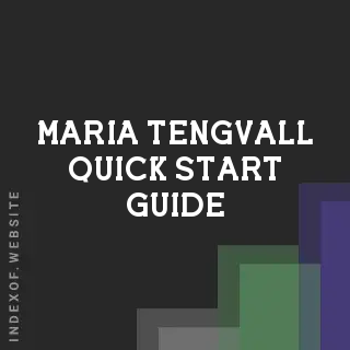 Maria Tengvall Quick Start Guide | Indexof