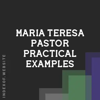 Maria Teresa Pastor Practical Examples | Indexof
