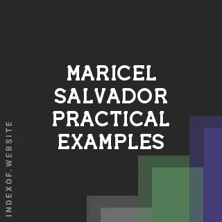 Maricel Salvador Practical Examples | Indexof