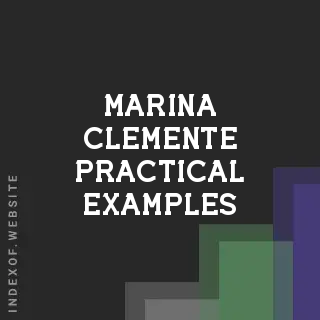 Marina Clemente Practical Examples | Indexof